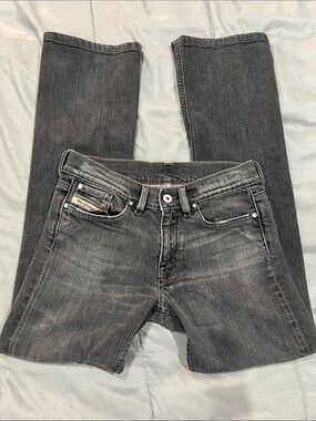 Diesel Women's Vintage Washed Charcoal Low Rise Jeans